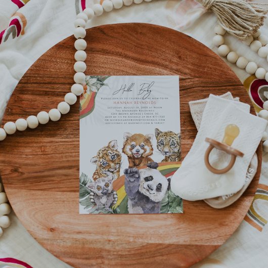 Tropisches Jungle Baby | Babydusche Einladung