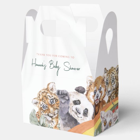 Tropisches Jungle Baby | Babydusche Geschenkschachtel (Geöffnet)