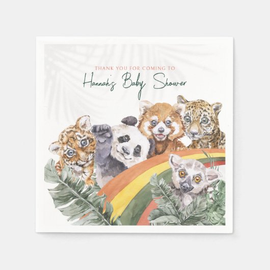 Tropisches Jungle Baby | Babydusche Serviette (Vorderseite)