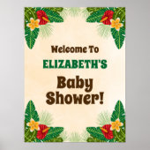 Tropisches Jungle Baby Dusche Begrüßungszeichen Poster (Vorne)