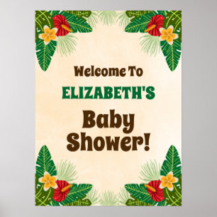 Tropisches Jungle Baby Dusche Begrüßungszeichen Poster