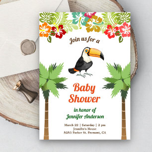 Tropisches Jungle Forest Toucan Babydusche Einladung