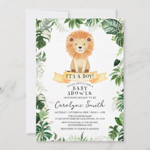 Tropisches Jungle Lion Baby Dusche Einladung