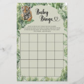Tropisches Jungle Safari Tiere Baby Bingo Spiel (Vorderseite)