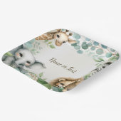 Tropisches Jungle Safari Tiere Grüne Blätter Party Pappteller (Gewinkelt)