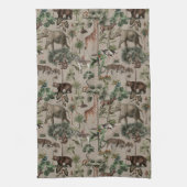 Tropisches Jungle Safari-Tiermuster Geschirrtuch (Vertikal)