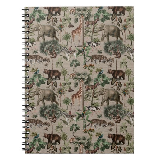 Tropisches Jungle Safari-Tiermuster Notizblock (Vorderseite)