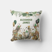 Tropisches Jungle Safari Wildtiere Boy Kinderzimme Kissen (Vorderseite)