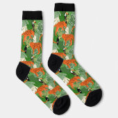 Tropisches Jungle Wildkatzen-Muster Socken (Rechts)