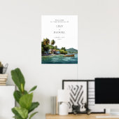 Tropisches karibisches Hochzeits-Willkommensschild Poster (Heimbüro)