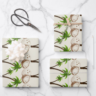 Tropisches Kokosbaum-Geschenkpapier Geschenkpapier Set