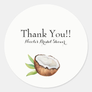 Tropisches Kokosnuss Elegantes Hochzeitsgeschenk Runder Aufkleber