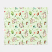 Tropisches Kokosnuss-Trägheits-Muster Fleecedecke (Vorderseite (Horizontal))