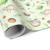 Tropisches Kokosnuss-Trägheits-Muster Geschenkpapier (Rolleneckpunkt)