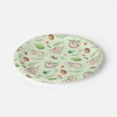 Tropisches Kokosnuss-Trägheits-Muster Pappteller (Schrägansicht)