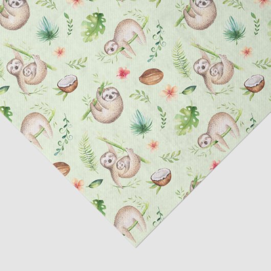 Tropisches Kokosnuss-Trägheits-Muster Seidenpapier (Ausschnitt)