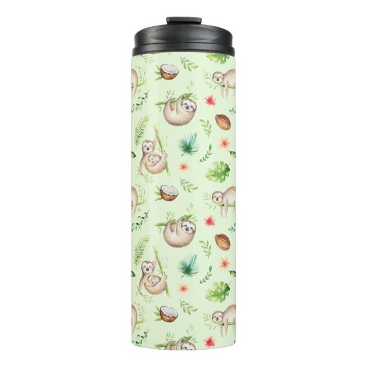 Tropisches Kokosnuss-Trägheits-Muster Thermosbecher (Vorderseite)