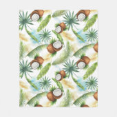 tropisches Kokospalmenmuster Fleecedecke (Vorderseite)