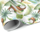 tropisches Kokospalmenmuster Geschenkpapier (Rolleneckpunkt)