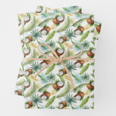 tropisches Kokospalmenmuster Geschenkpapier Set (Beispiel)