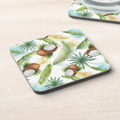 tropisches Kokospalmenmuster Getränkeuntersetzer (Linke Seite)