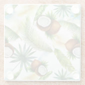 tropisches Kokospalmenmuster Glasuntersetzer (Rückseite)