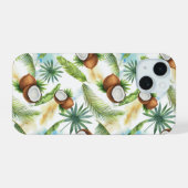 tropisches Kokospalmenmuster iPhone 15 Hülle (Rückseite (Horizontal))