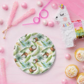 tropisches Kokospalmenmuster Pappteller (Party)