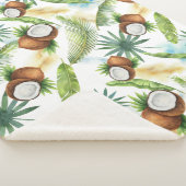 tropisches Kokospalmenmuster Sherpadecke (3/4)