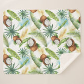 tropisches Kokospalmenmuster Sherpadecke (Vorderseite (Horizontal))