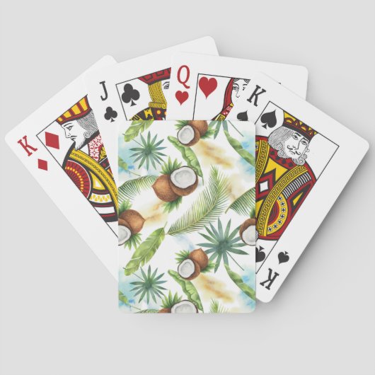 tropisches Kokospalmenmuster Spielkarten (Rückseite)
