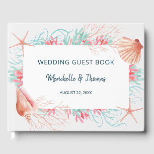 Tropisches Korallenriff Seashells Wedding Gästebuch