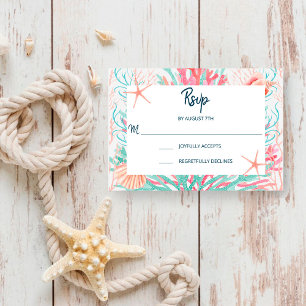 Tropisches Korallenriff   Seashells Wedding RSVP Karte