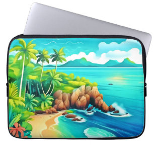 Tropisches Küsten-Glücks-Design Laptopschutzhülle