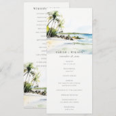 Tropisches Küsten-Ziel-Hochzeitsprogramm Einladung (Vorne/Hinten)