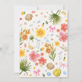 Tropisches Küstenhandgezogenes Muscheln Brautparty Einladung (Rückseite)