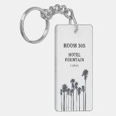Tropisches Küstenhotel oder Motel Schlüsselanhänger (Vorderseite links)
