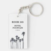 Tropisches Küstenhotel oder Motel Schlüsselanhänger (Rückseite)