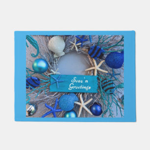 Tropisches Küstenseashell-Feiertags-Weihnachten Fußmatte
