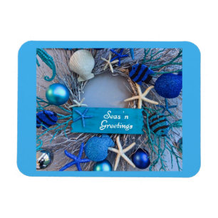 Tropisches Küstenseashell-Feiertags-Weihnachten Magnet