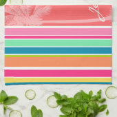 Tropisches Lachsrosa u. Seafoam Grün Handtuch (Gefaltet)