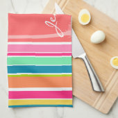 Tropisches Lachsrosa u. Seafoam Grün Handtuch (Viertel Falte)