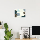 Tropisches Leaf Abstrakt Art Poster (Heimbüro)