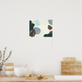 Tropisches Leaf Abstrakt Art Poster (Küche)