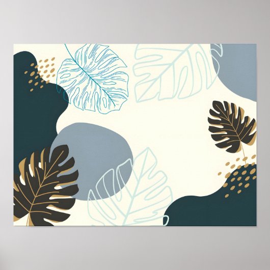 Tropisches Leaf Abstrakt Art Poster (Vorne)