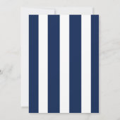 Tropisches Leaf Ananas Navy und Weiß Streifen Einladung (Rückseite)