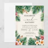 Tropisches Leaf Arch Bloom Hochzeit Einladung (Vorne/Hinten)
