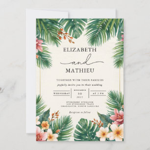 Tropisches Leaf Arch Bloom Hochzeit Einladung