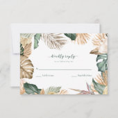Tropisches Leaf Beach Hochzeit UAWG RSVP Karte (Vorderseite)