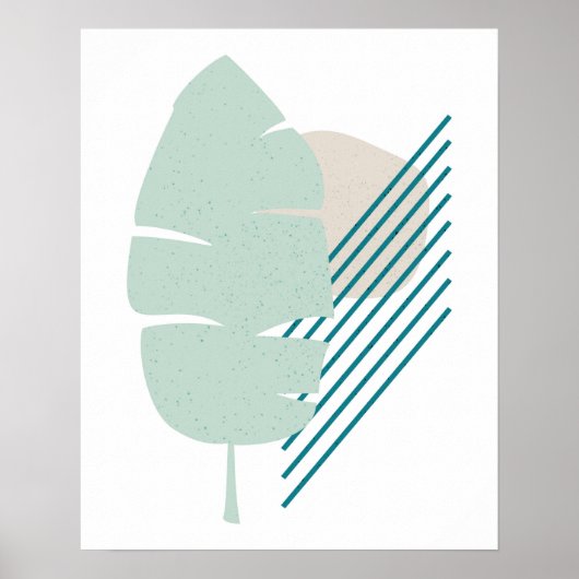 Tropisches Leaf Beach House Abstrakte Kunst Print Poster (Vorne)